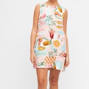 Tropical Print Sleeveless Dress